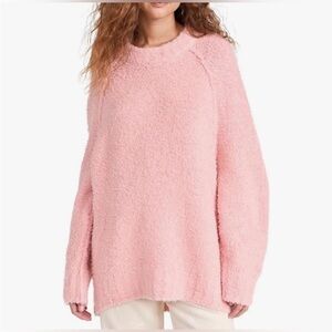 Free People Teddy Sweater Tunic in pink size large - NWT